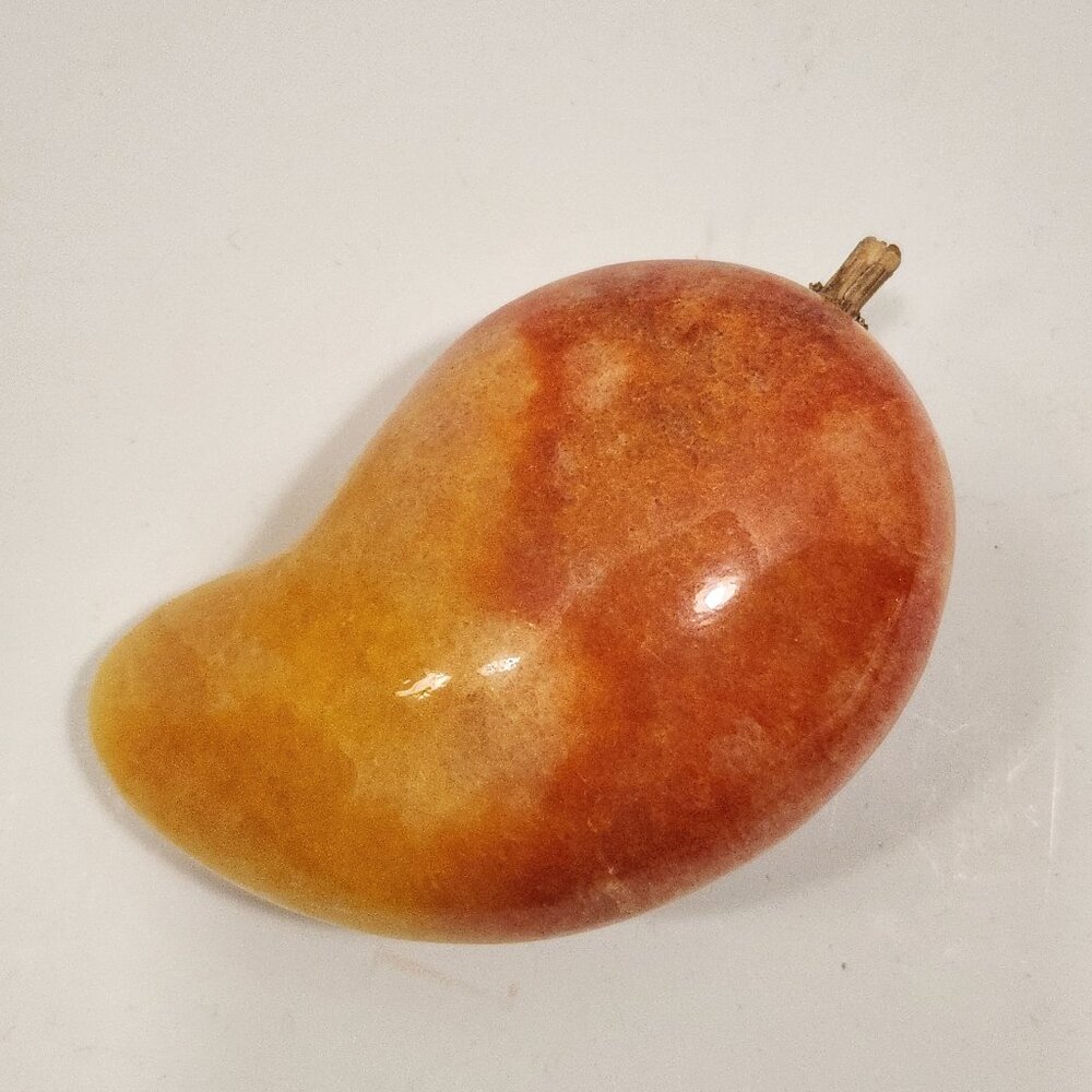 MCM Vintage Alabaster Stone Mango Fruit
